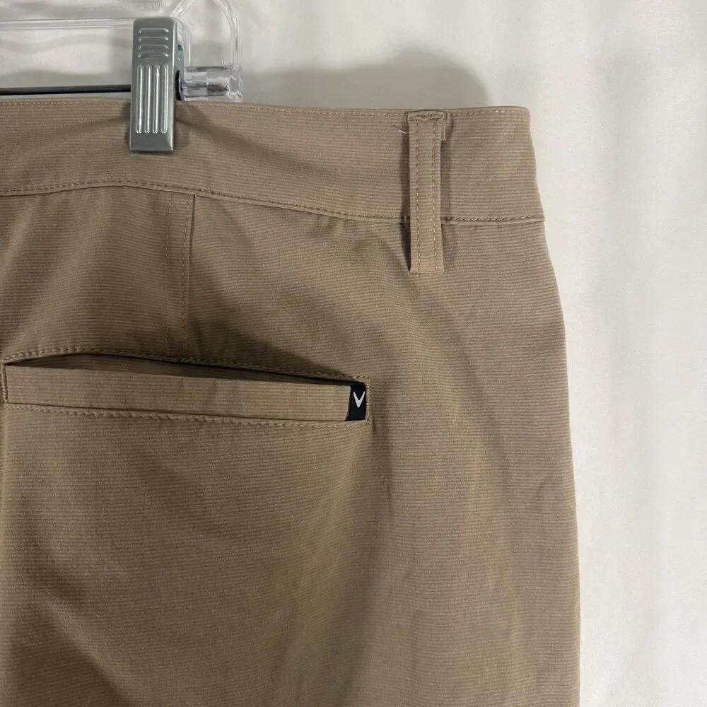 Callaway Golf Shorts Men's 44B Tan Brown Flat Front Lightweight Pockets Golfing